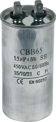 Produktbild von easyPART passend für 10032659 EUROPART UNIVERSAL Kondensator Anlaufkondensator Betriebskondensator Haushaltsgerätekondensator 55,00µF 450V mit Steckfahnen CBB65 für Hausgeräte