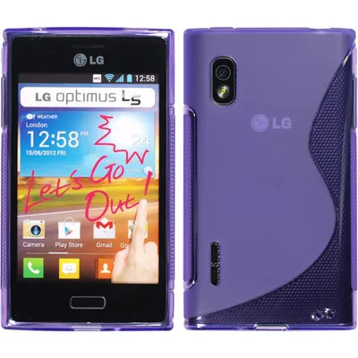 Produktbild von PhoneNatic Case kompatibel mit LG Optimus L5 - lila Silikon Hülle S-Style + 2 Schutzfolien