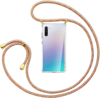 Produktbild von Handykette Backcover-Schutzhülle mit Band (Metall goldfarben) für Samsung Galaxy Note 10 - Rainbow