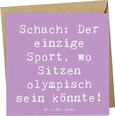 Produktbild von Mr. & Mrs. Panda Grußkarte Spruch Schach Sport - Lavendeltraum - Geschenk, Geduld, Sportler, Klappkarte, anlasskarte, Familie, Teamsport, Taktik, doppelkarte, Sportart