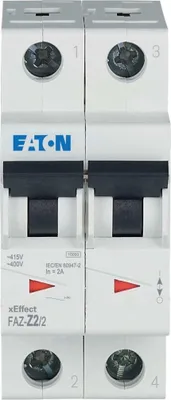 Zdjęcie produktu dla Miniaturowy wyłącznik automatyczny Eaton, 2 A, 2p, charakterystyka: Z 278819