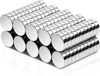 Produktbild von 100 kleine runde Neodymium-Magneten, 10 x 3 mm, extra starke Mini-Magneten für Magneetbördel, für Prikbördel, für Knutselspiel, Weißbördel