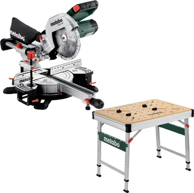Produktbild von Metabo Kapp und Gehrungssäge KGS 216 M inkl. Multifunktionstisch Werkbank MWB100