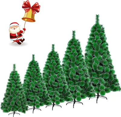 Zdjęcie produktu dla XINZI 240cm Sztuczna choinka PVC - trudnopalna, zielone igły sosnowe (efekt śniegu), metalowy stojak, szybki montaż