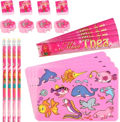 Produktbild von com-four® 20-teiliges Pinkes Schreibset für Kinder