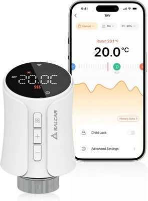 Produktbild von Smart Home Heizkörperthermostat WiFi Heizungssteuerung Heizkörper-LCD-Anzeige Batteriebetrieben Sprachsteuerung Kompatibel mit Alexa Google Assistant