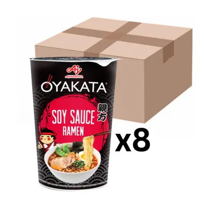 Produktbild von 8er-Pack Ajinomoto OYAKATA Instantnudeln Sojasauce Ramen Cup 63g
