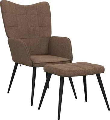 Produktbild von Relaxsessel mit Hocker Braun Stoff