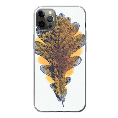 Produktbild von MuchoWow® Handyhülle Schutzhülle Hülle für iPhone 13 Pro Max Aquarell - Orange - Eichenblatt Silikon Softcase Handy Hülle - Mobiltelefon