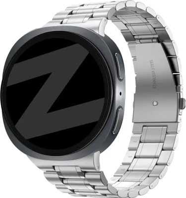 Produktbild von Bandz Stahlband 'Deluxe' - Hochwertiges Metallband passend für Samsung Galaxy Watch 8 - 40mm / Galaxy Watch 8 - 44mm / Galaxy Watch 8 Classic - Inklusive Verkürzungsset (silber)
