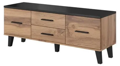 Zdjęcie produktu dla Stojak Cama RTV LOTTA 140cm dąb wotan + czarny mat