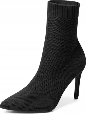 Produktbild von DREAM PAIRS Damen Strickstiefeletten mit hohem Absatz Nr. 41 SCHWARZ Anti-Rutsch