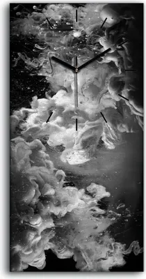 Produktbild von Leinwand Uhr Küche Wohnzimmer Bild 30x60 Malerei Abstrakte Kunst Tinte - schwarze Hände