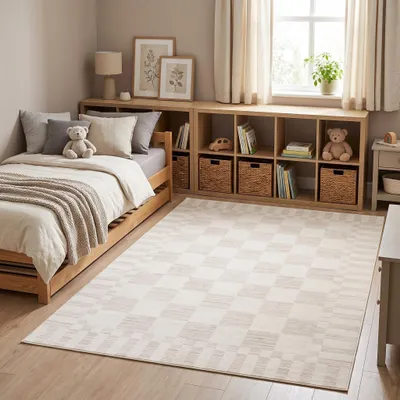 Imagen del producto de Alfombra lavable con diseño geométrico, 120 x 170 cm