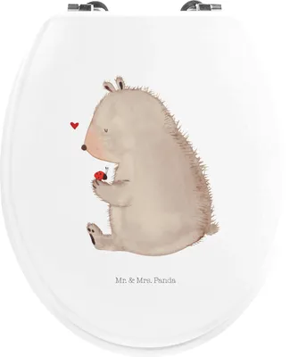 Produktbild von Mr. & Mrs. Panda WC Brille Bär Marienkäfer - Weiß - Geschenk, Klo-Deckel, klo deckel, Das Leben Ist schön, Freiheit, Teddy, Sitz, Toilettendeckel, Liebe, Klodeckel