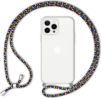 Produktbild von NALIA Handyhülle mit Kette für iPhone 13 Pro Max Schwarz Bunt