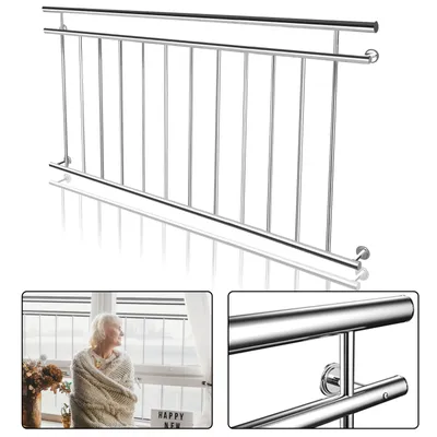 Zdjęcie produktu dla LZQ Balustrada francuska ze stali nierdzewnej 156x90cm 12 prętów wypełniających Balustrada balkonowa Balustrada barowa Balustrada tarasowa Ochrona okien