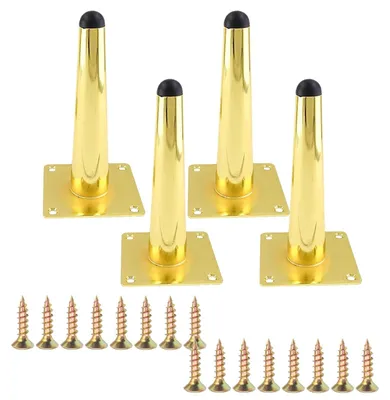 Zdjęcie produktu dla Omgoods - Zestaw 4 złotych, stożkowych nóżek meblowych, 15 cm