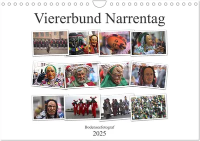 Produktbild von Narrentag Viererbund 2025 (Wandkalender 2025 DIN A4 quer), CALVENDO Monatskalender