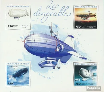 Produktbild von Briefmarken Niger 2014 Mi 2977-2980 Kleinbogen (kompl. Ausg.) postfrisch Luftschiffe