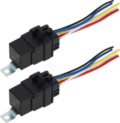 Produktbild von 5 Pins 24V 80A Auto-Relais mit Kabelbaumsteckdosen Wasserdichtes Auto-Relais 2 Stück