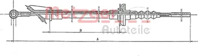 Produktbild von METZGER 1172.1 Kupplungsseil Seilzug für FIAT DUCATO Pritsche/Fahrgestell (230) 1200/838mm