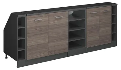 Produktbild von Küchenschrank für Dachschrägen Vicco R-Line Edelgrau 210 cm 5er Set Schrankkorpuss 60 cm Tiefe, Model 60525