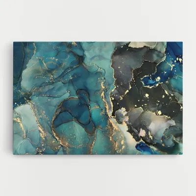 Produktbild von ARTHUB® Leinwandbild 80x120 cm, Blue Marble | Wohnzimmerdekoration, Hängende Bilder, Wanddekoration, Heimdekoration, Abstrakte, Marmor