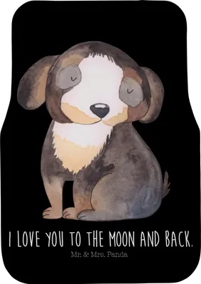 Produktbild von Mr. & Mrs. Panda Fußmatte Fürs Auto Hund Entspannen - Schwarz - Geschenk, Auto-Fußmatte, Liebe, Automatte, Sprüche, Autoteppich, Niedlich, Treue
