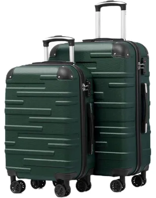 Produktbild von Hartschalen-Koffer Set 2tlg (S+M) Dunkelgrün ABS mit TSA-Schloss und 4 Rollen