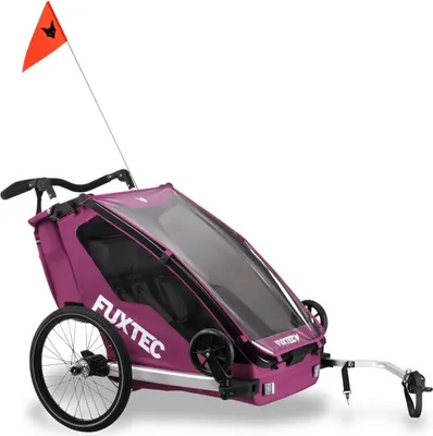 Immagine prodotto di FUXTEC FX-FA1 Carrello Bici Sportivo & Buggy per Bambini - Convertibile, Ergonomico, Sicurezza Top - VIOLA Purpur