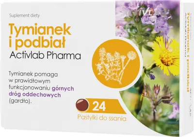 Zdjęcie produktu dla ActivLab Pharma Tymianek I Podbiał, 24 pastylki do ssania