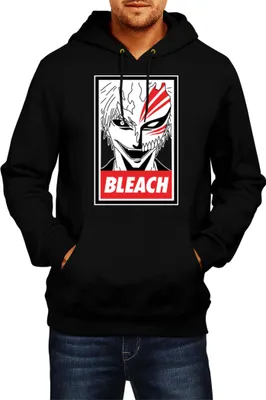 Obrázek produktu pro Pánská Mikina S Kapucí Manga Japan Anime Comics Animation Bleach 004, Man L / Černá