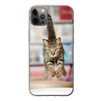 Produktbild von MuchoWow® Handyhülle Schutzhülle Hülle für iPhone 13 Pro Max Katze - Frühling - Stuhl Silikon Softcase Handy Hülle - Mobiltelefon