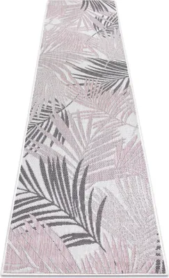 Produktbild von Teppich, Läufer SISAL SION Palmenblätter, tropisch 2837 flach gewebt ecru / rosa Rosa 60x300 cm