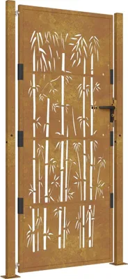 Obrázok produktu pre Záhradná brána 100x200 cm, corten oceľ, bambusový dizajn