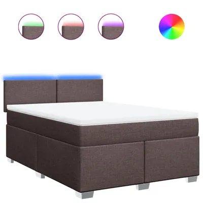Produktbild von vidaXL Boxspringbett mit Matratze Dunkelbraun 140x200 cm Stoff