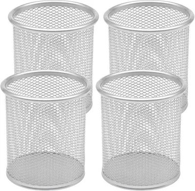 Immagine prodotto di Supporti rotondi in metallo argento, set da 4 pezzi