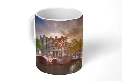Produktbild von KitchenYeah® Tasse Kaffeetasse Kaffeebecher 350 ml Grachten - Amsterdam Teetasse - Fototasse - Becher - Keramikbecher - Teebecher - Kaffeetasse - Bürotasse