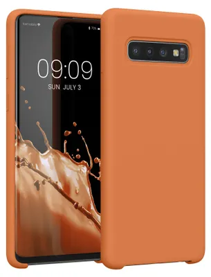 Produktbild von kwmobile Handyhülle für Samsung Galaxy S10 Hülle - Case Silikon - Kabelloses Laden - Schutzhülle Cover in Warme Aprikose