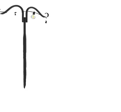 Produktbild von Gartenhaken, verstellbare Höhe, langlebige Eisenkonstruktion, Schwarz, L, 2PCS