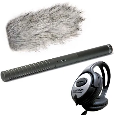 Image de Rode NTG-2 avec bonnette anti-vent Deadcat avec écouteurs
