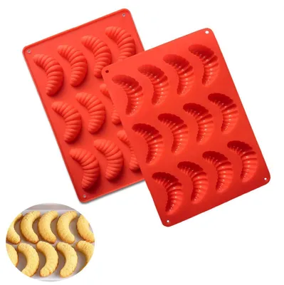 Produktbild von Silikon Backform Vanillekipferl 2 Stück Rot 27,3x17x2cm