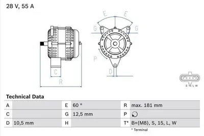Produktbild von Bosch Lichtmaschine Generator 55A