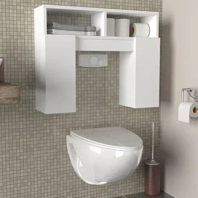 Immagine prodotto di Skye Decor, Geronimo - Bianco, mobile da bagno, bianco, 100% pannello truciolare rivestito in melamina, 76,2 x 19,5 x 60,8 cm