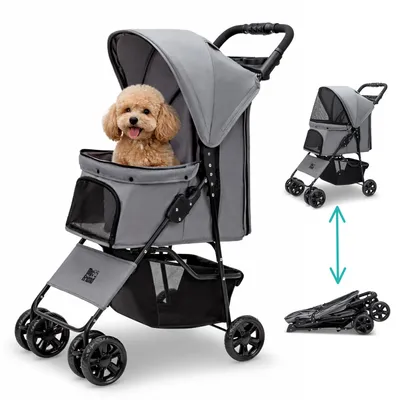 Produktbild von MyFriend Haustierwagen S1, bis 15 kg – faltbarer Buggy mit 4 Rädern für Hunde, Katzen und Kleintiere