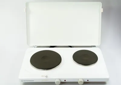 Produktbild von Doppelkochplatte THL 2597/A, langlebige Gussheizplatten, emailliertes Gehäuse, stufenlose Temperaturregelung, Überhitzungsschutz,2 Heizplatten: 145 mm Ø, 1000 Watt / 180 mm Ø, 1500 W, Abdeckung