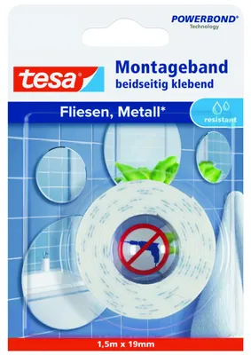Produktbild von Tesa 77744-00000 - Montageband - Weiß - 1,5 m - Indoor - Glas - Metall - Kunststoff - 19 mm
