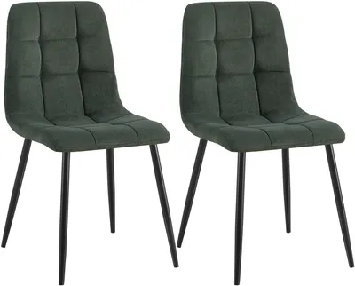 Produktbild von CLP 2er Set Esszimmerstühle Tilde gepolstert mit Rückenlehnen bis 150 kg belastbar grün Material Cord, KI-generiertes Bild