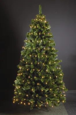 Produktbild von LED Lichternetz Trapez Kegel Warmweiß Netz für Weihnachtsbaum Timer Auswahl von 90-250cm, Länge:80 LED 90-130cm